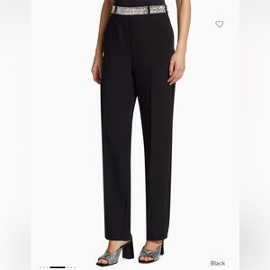 NWT Cinq à Sept Stacked Jewelry Embellished Straight Leg Trousers